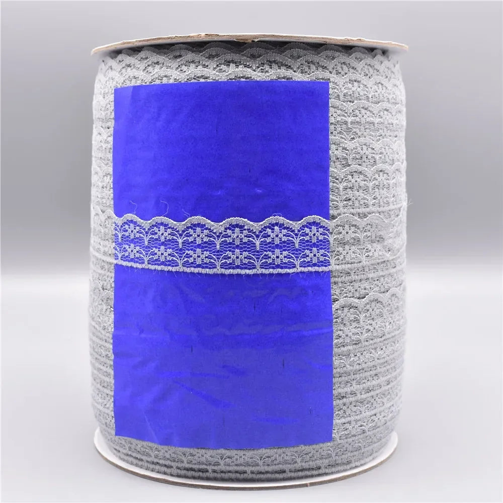 Wholesale 600yards/Roll White Lace Ribbon Width/22mm Lace Trim Fabric Embroidered Sewing Decoration African Lace Fabric Applique
