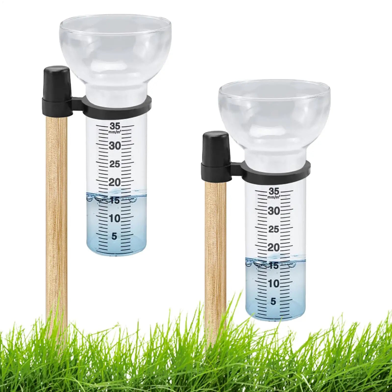 Rain Gauge 2pcs Glass Replacement Tube Clear Accurate Measuring Tool for Outdoor Garden Yard Lawn Weather Rainfall Water Monitor