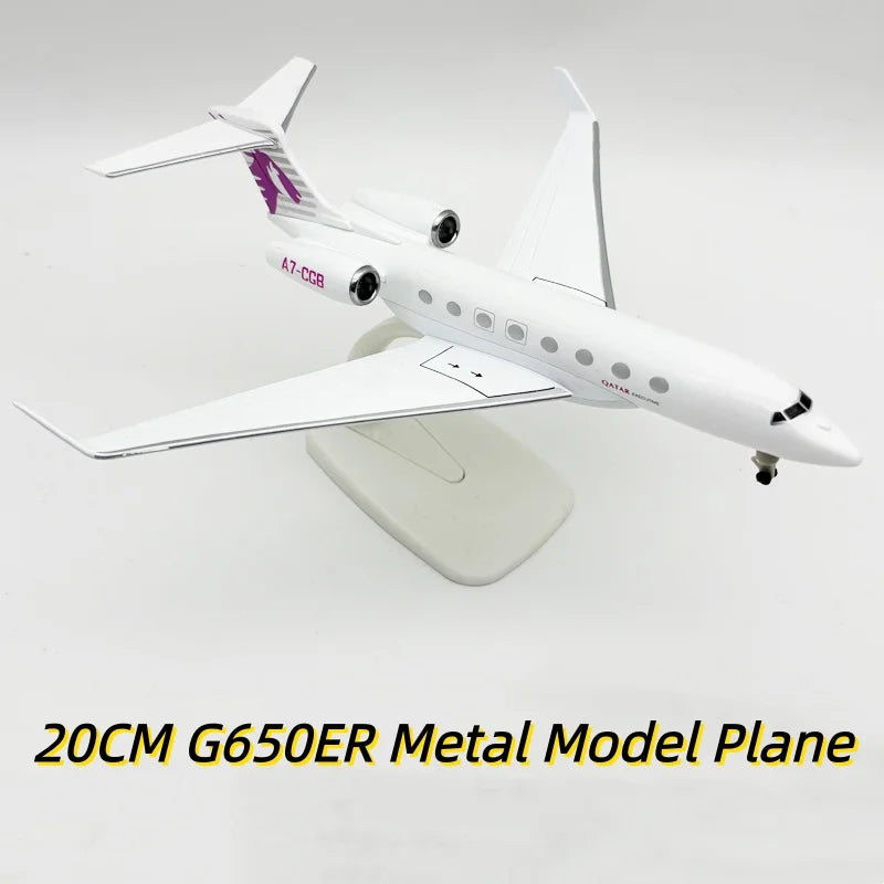 20CM Model Planes Gulfstream G650ER Aircraft Diecast Metal 1/200 Scale Business Jet Collected Gift By Aviation gift