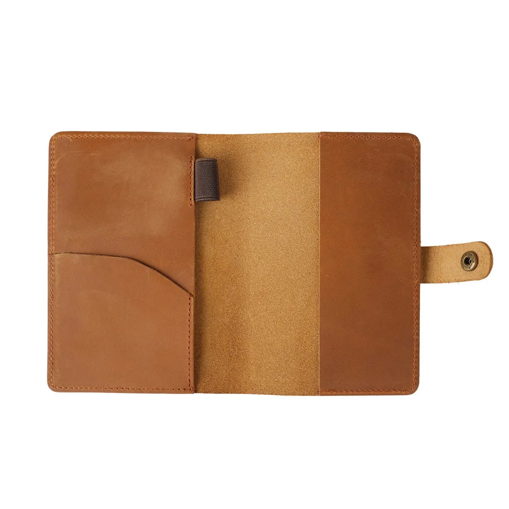 Leather Notebooks Cover for Field Notes, Journal Notepads with Pen Holder for Moleskine Cahier Pocket Notebook (3.5'' x 5.5'')