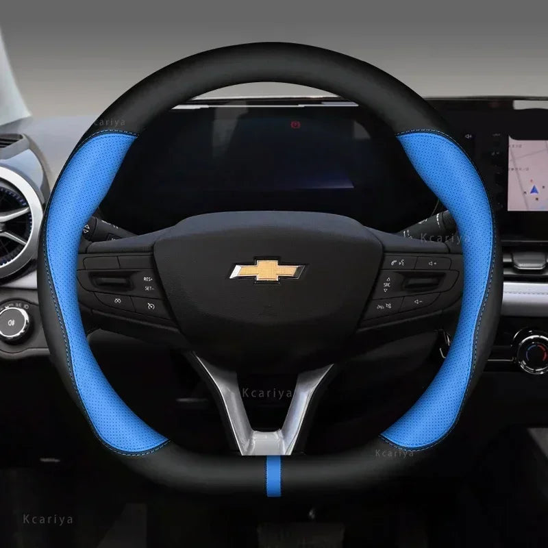 3D Embossed Non-slip Steering Wheel Cover 38CM for Chevrolet Cavalier Colorado Cruze Lacetti Onix Orlando Silverado Spark Tahoe