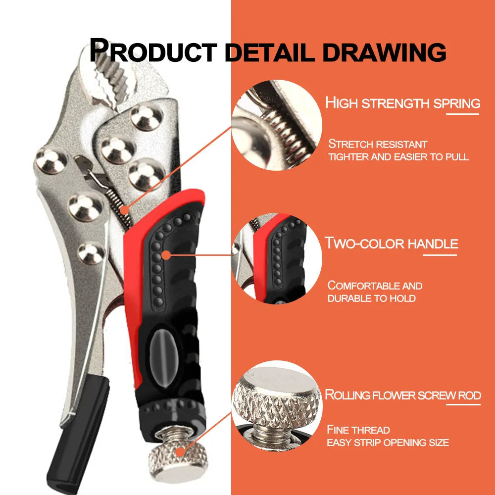 3Pcs Multifunctional Locking Pliers, Professional Carbon Steel  Durable Fixed Clamping Hand Tool For Woodworking and Welding