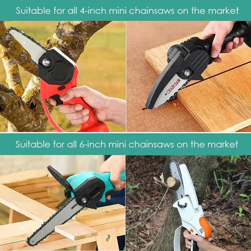 4/6/8 Inch Saw Bar 28/36 Knots Electric Chain Saw Accessories Replacement Chain Guide Mini Steel Chainsaw Garden Cutting Tool