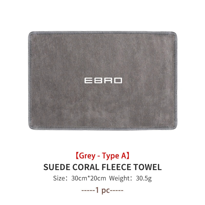 For Ebro Car Logo Wash Clean Towel Microfiber Cleaning Drying Clothl S400 S700 S800 2025 2026