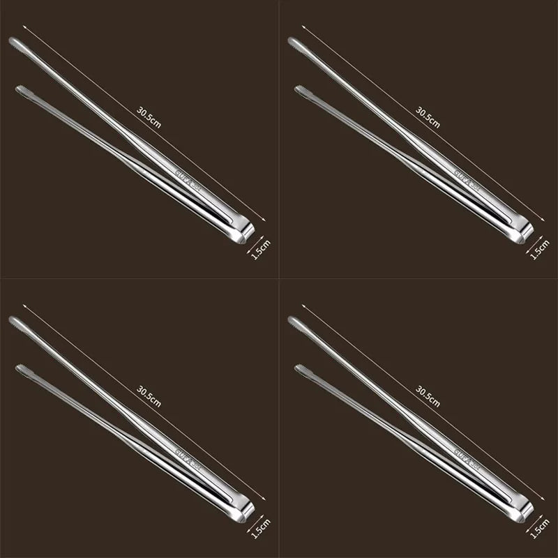 1/5pcs Stainless Steel Barbecue Clip Multifunction Food Tongs Clip Steak Tongs Lengthened Barbecue Clip Kitchen Barbecue Gadgets
