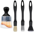 3/4 PCS Car Detailing Brush Set for Cleaning Exterior Boars Bristle Detailing Brushes Car Interior Cleaning Kit