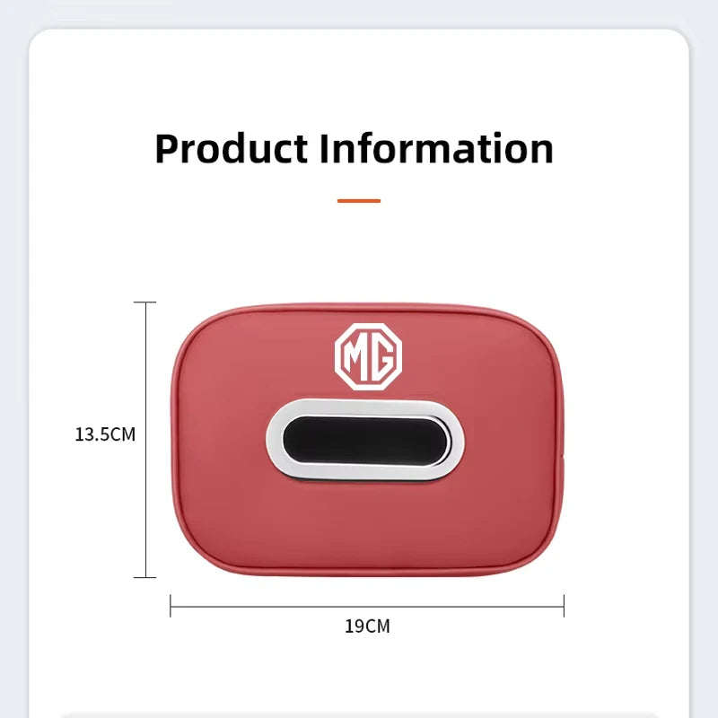 Leather Car Tissue Bag Back Seat Sun Visor Armrest Tissue Box Compatible MG ZS GS MG3 MG5 MG6 MG7 GT Cyberster