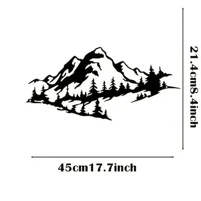 1pc Rust-Resistant Metal Mountain View Decor Black Wall Art for Indoor and Outdoor Home Walls, Stylish and Durable Accent