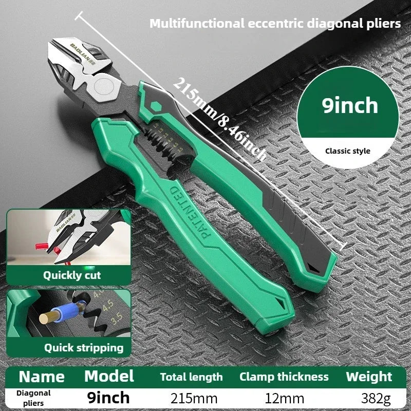 Professional Multifunctional Diagonal Pliers Needle Nose Universal Wire Cutters - Essential Hardware Tools for Electricians
