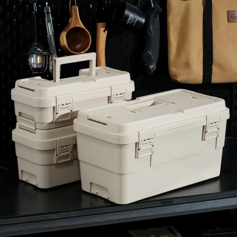Tool storage box, gardening toolbox, painting tool storage, hardware set storage, plastic thickening, car mounted layering