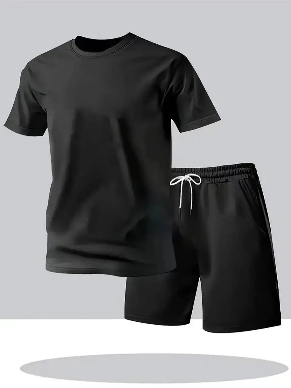 New Summer Sportswear Men's Suit Fashion Two-Piece Sports Fitness Running Casual Quick Drying Short Sleeved Shorts Set Men