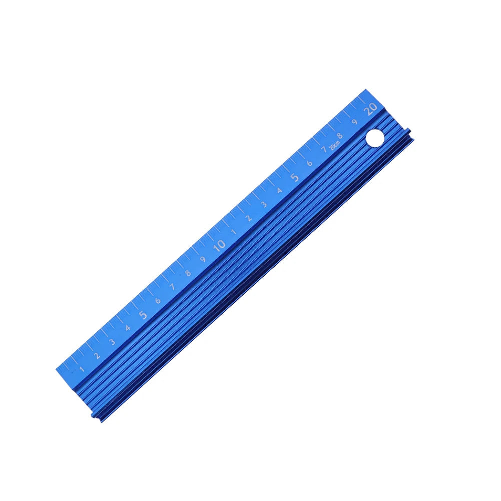 20CM 30CM 45CM 60CM L-Type Cutting Ruler Straight Edge Ruler Non Slip Aluminum Alloy Straight Scale Ruler for Length Measurement