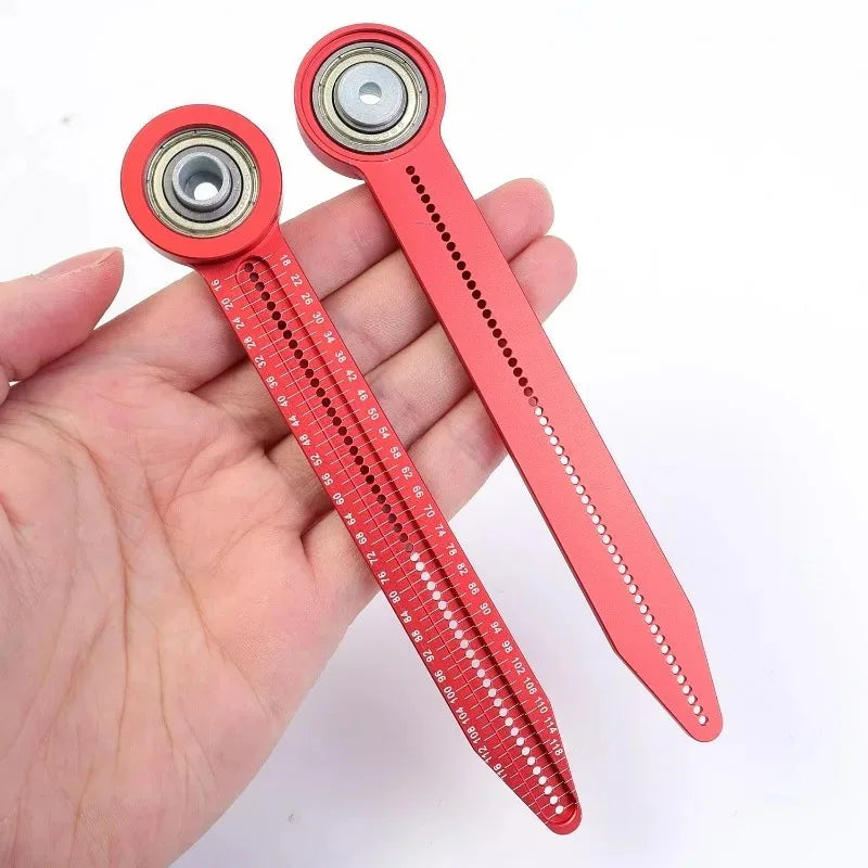 Adjustable Rotary Ruler Woodworking Drawing Circular Drawing Tool Hole Ruler for Carpenter Drafting DIY Marking Compass Tools