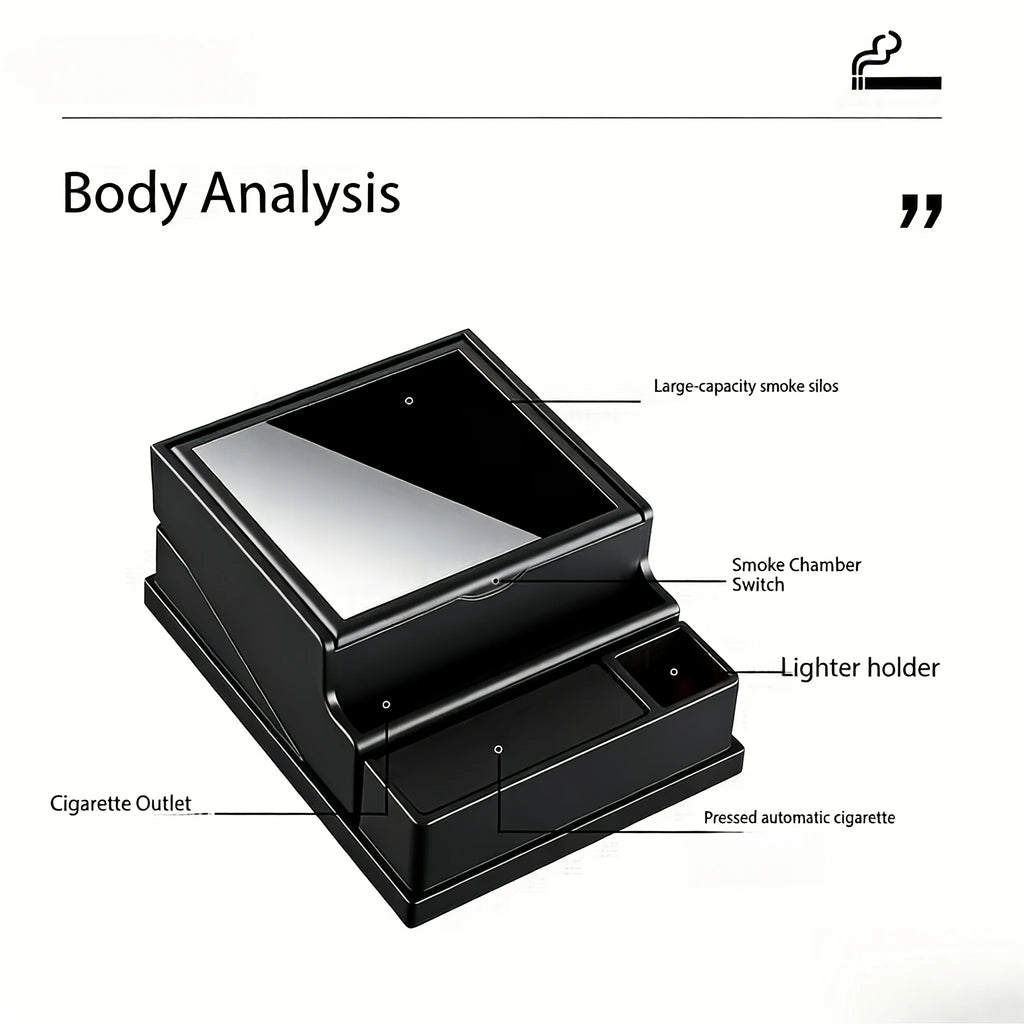 1pc Automatic Ejection Cigarette Holder Capacity Portable Storage Home Office Smoking Accessory Dispenser Without Built Lighter