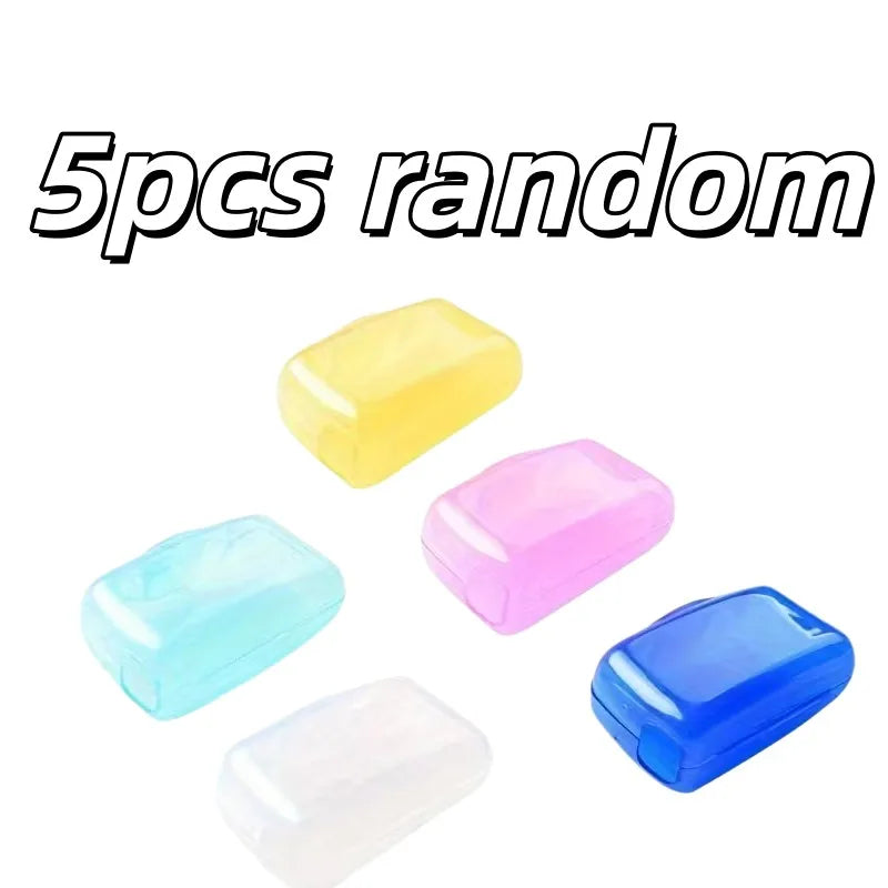 5pcs Portable Toothbrush Cases – Durable Travel Storage, Easy Clean, Unscented, Personal Hygiene