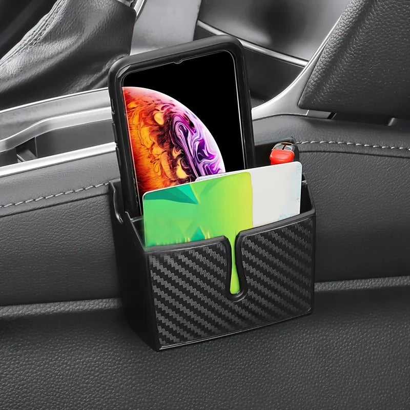 Upgrade Your Car with This Multifunctional Storage Box: Portable, Double Layer, Self-Adhesive & Easy to Install!