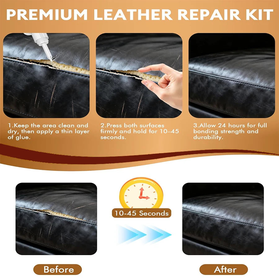 1-3Pcs Leather Repair Glue, Low-Cost Clear Strong CA Adhesive for All Leather Goods, Bags, Shoes, Jackets, Wallets & DIY Crafts