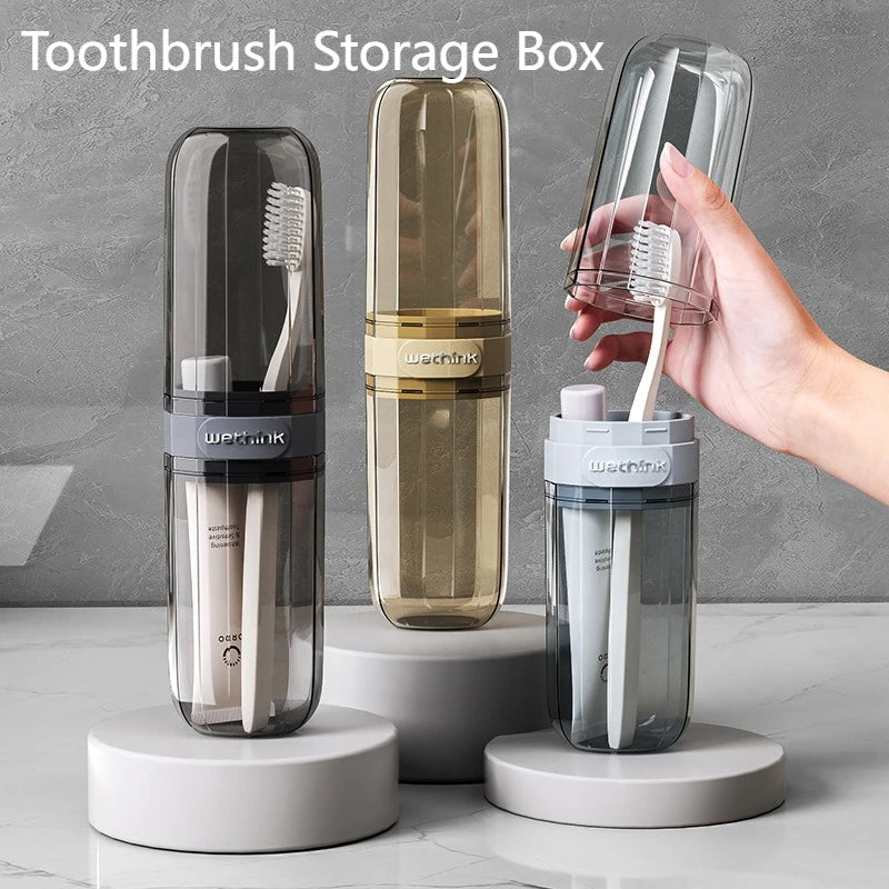 3/1 Pcs Portable Clear Travel Toothbrush Case Container Hard Shell Water Resistant Dustproof Durable PP Material Lightweight
