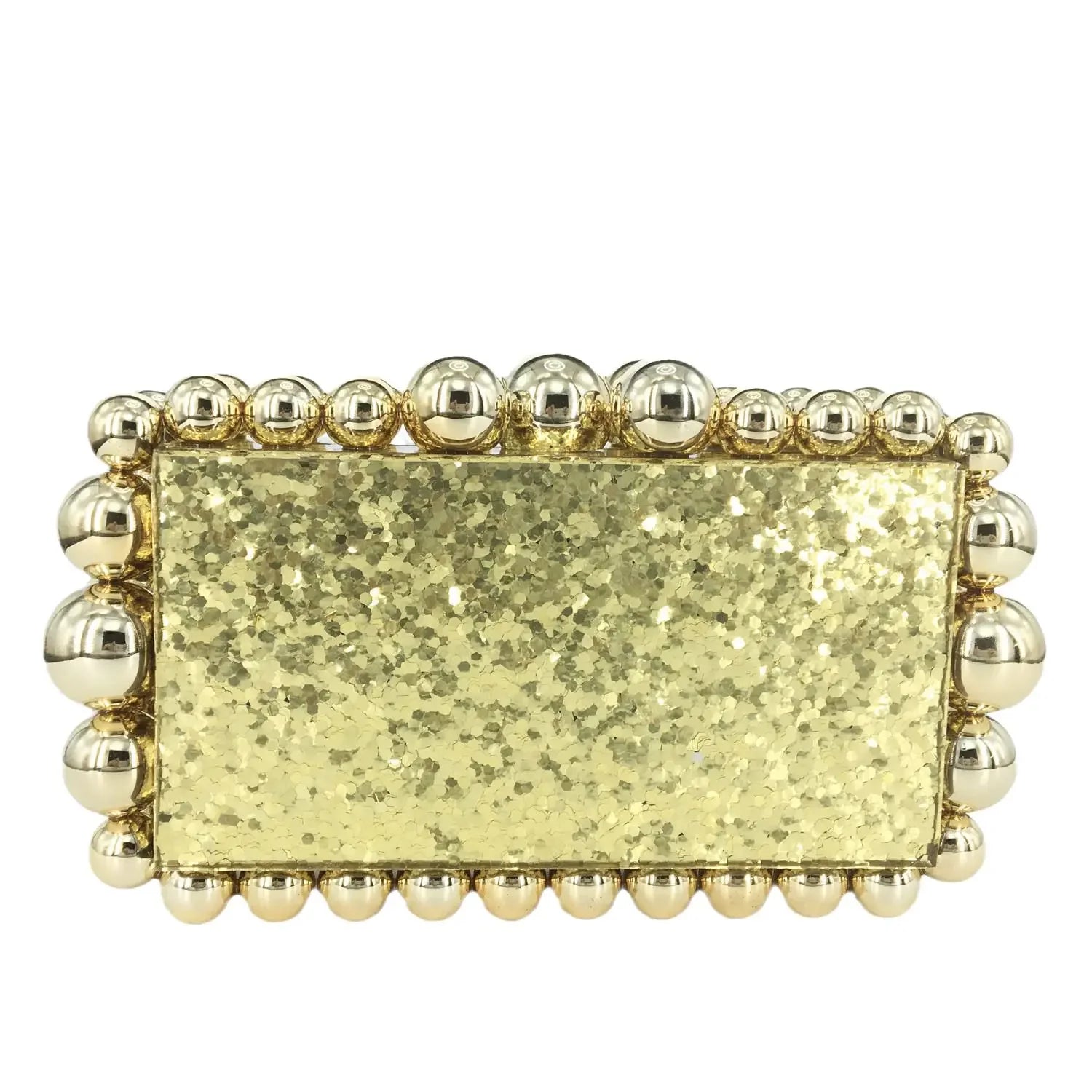 Boutique De FGG Women Acrylic Box Clutch Beaded Evening Handbags Casual Clutches Purse Chain Shoulder Bags Crossbody Bag