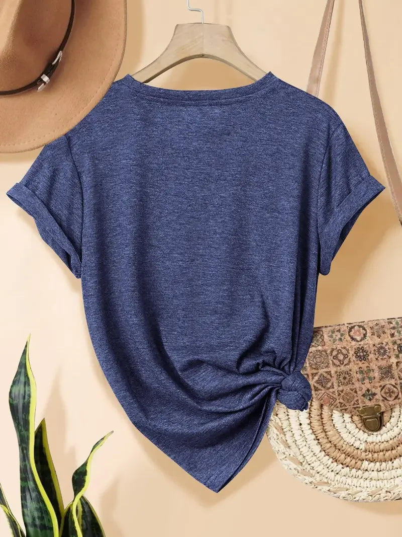 Plus Size Women's Short Sleeve T-Shirt Sun Mountain Adventure Tree Everyday comfortable and versatile style summer outfits
