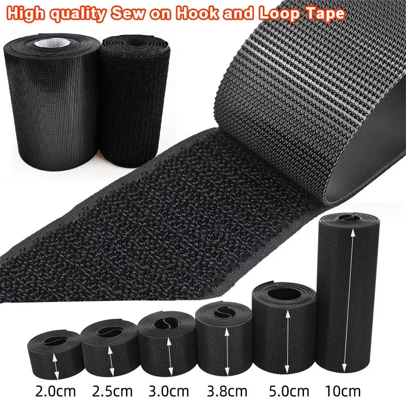 1M Sew on Hook and Loop Fastener Tape Non Adhesive Super Soft Loop Fabric Tape for Crafts DIY Sewing 20/25/30/38/50/100mm Wide