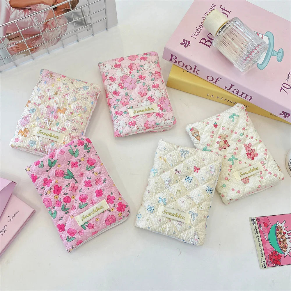 Cute Cartoon Flower Passport Cover for Women Multifunctional Polyester Travel Accessories Holder Passport Cover Women Luxury