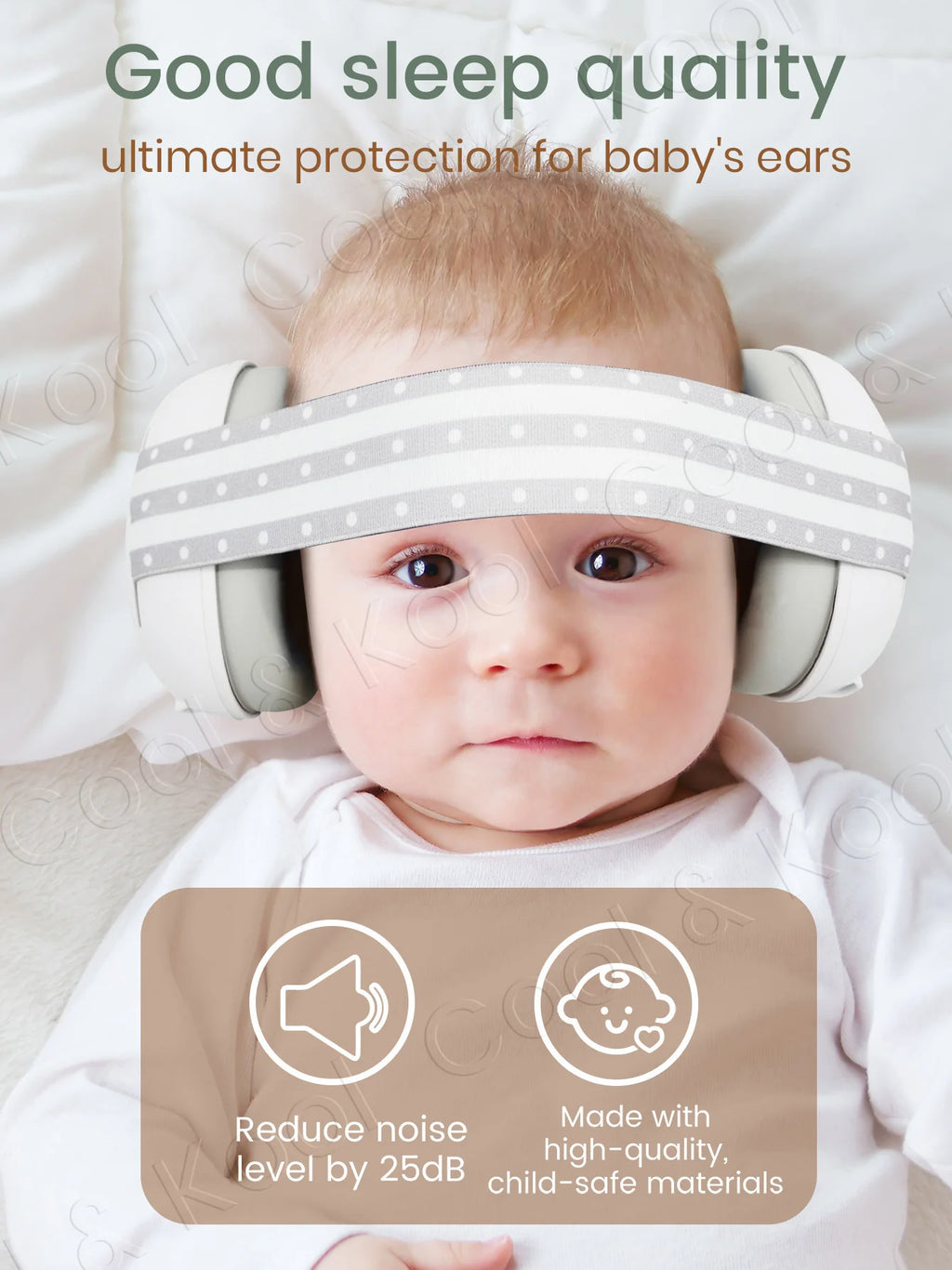 2-in-1 Infant Noise Protection Earmuffs Rainbow Style, Soft & Comfortable for Sleeping, Travel, and Loud Events