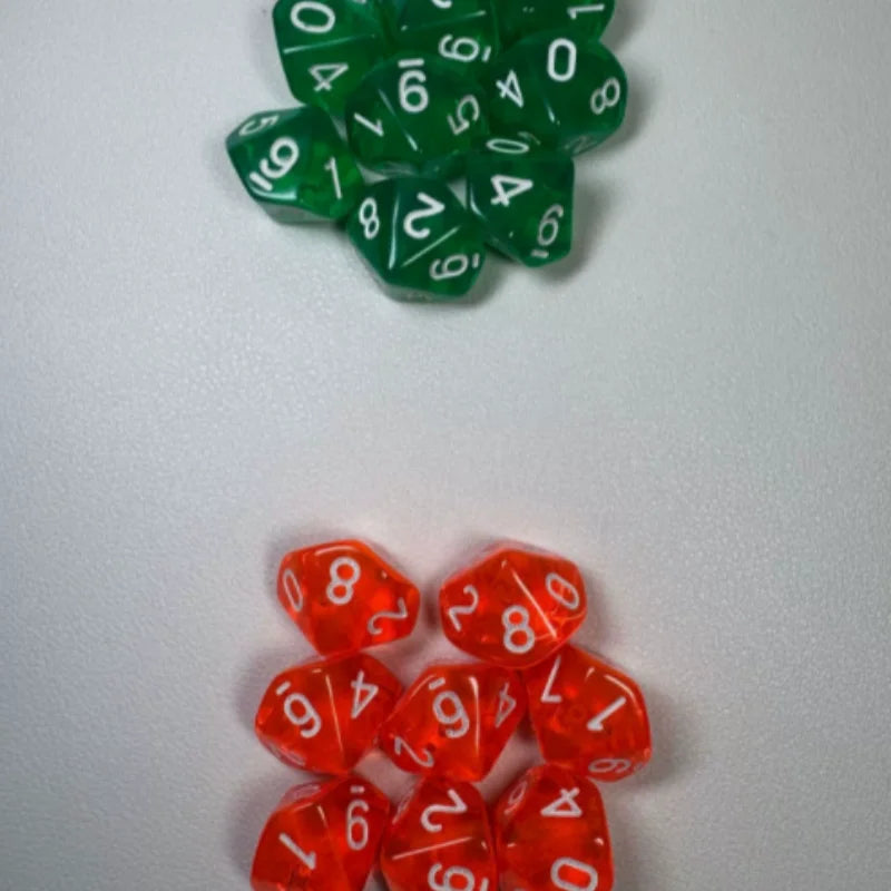 7 Pieces/set of 10-sided Number Dice 1-10 Fun and Educational Board Game Multi-color Set