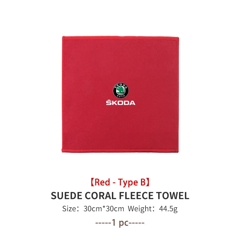 For Skoda Car Logo Wash Clean Towel Microfiber Cleaning Drying Clothl Octavia Superb RAPID FABIA KAMIQ KAROQ KODIAQ YETI
