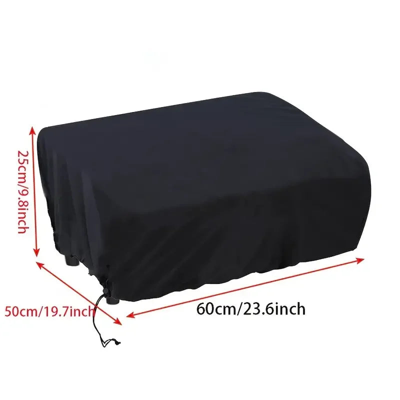 Heavy-Duty BBQ Grill Cover with Drawstring Closure – Fit, Black Polyester, Dust and Weather Protection for Outdoor Cooking