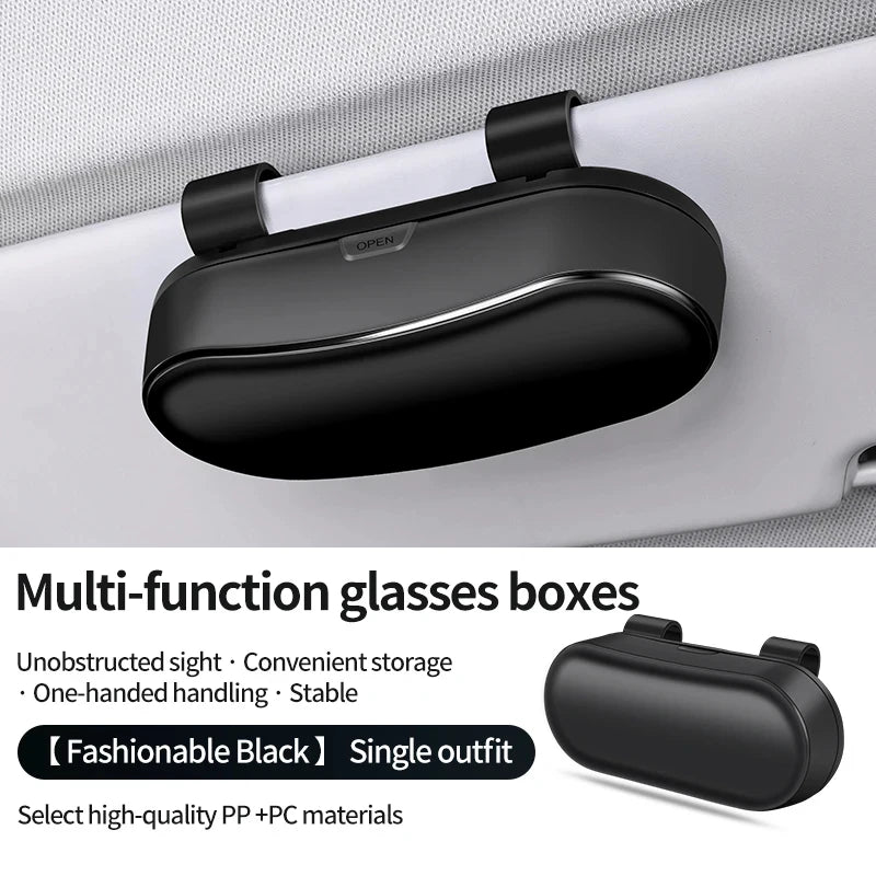 Car Glasses Box Portable Car Sunglasses Holder Car Driving Glasses Holder Eyeglass Case Sun Visor  Multifunctional Storage Box