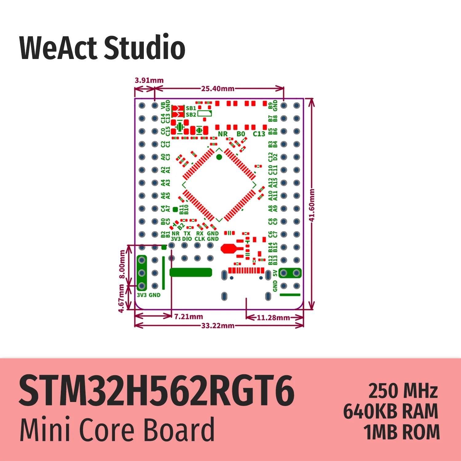 WeAct STM32H562RGT6 STM32H562RG STM32H562 STM32H5 STM32 Core Board Demo Board