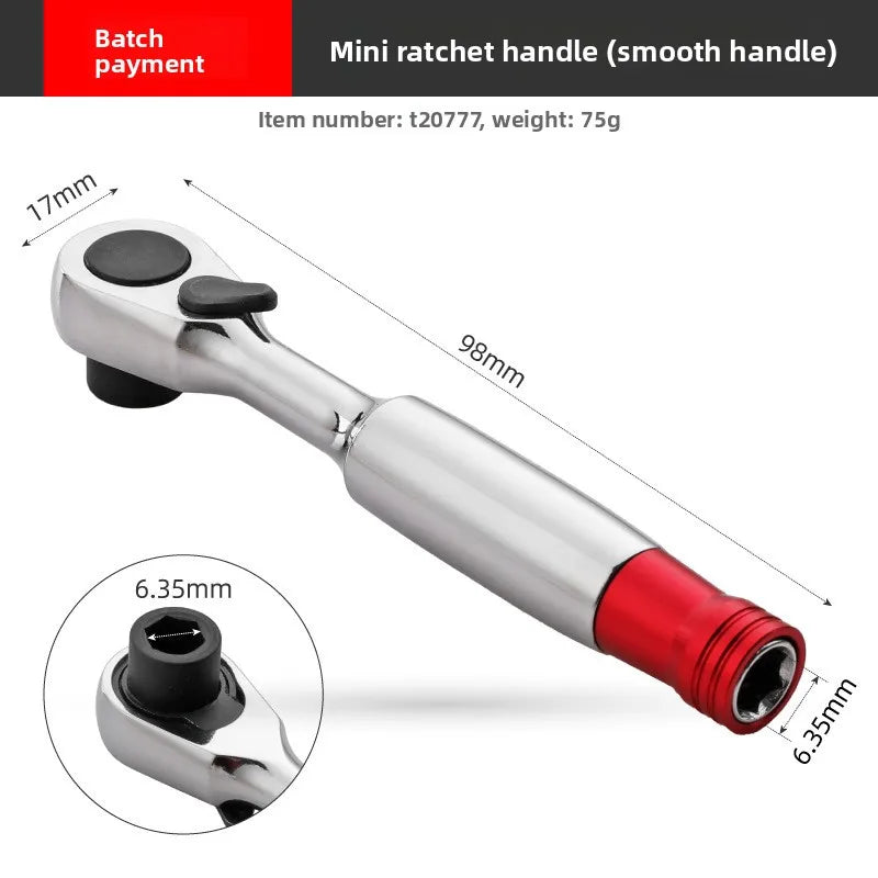 Mini 1/4 inch Double Ended Quick Socket Ratchet Wrench Socket Screwdriver Bit Driver Quick Release Ratchet Wrench Hand Tools
