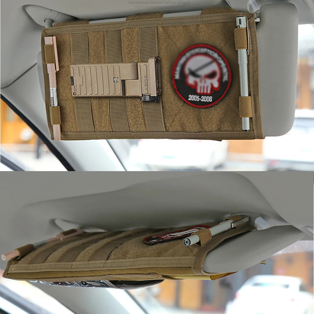 1PC Car Sun Visor Organizer Universal Car Sunshade Storage Clip for Car Accessories Storage Holder Molle Hunting Gears Bags