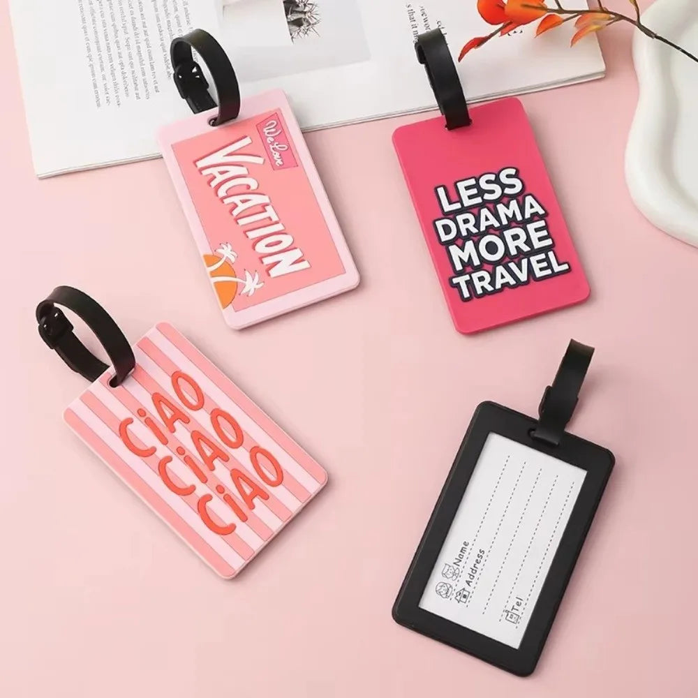 Creative Silicone Luggage Tag Letter Style Durable Suitcase Tag Lightweight Waterproof Name Address Label Travel Accessories