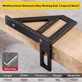 3D Multi-Angle Measuring Ruler,45/90 Degree Aluminum Alloy Woodworking Square Protractor,Drawing Line,Miter Triangle Ruler