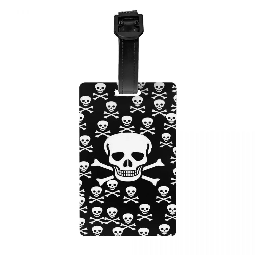 Custom Evil Hands Skull Luggage Tag Privacy Protection Halloween Gothic Skeleton Baggage Tags Travel Bag Labels Suitcase