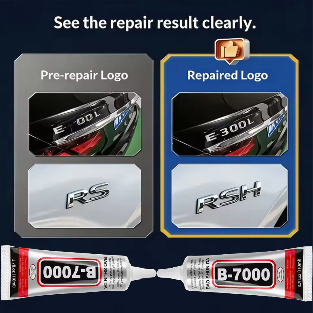110ML 8PCS B7000 Car emblem adhesive,High Strength,Heat-Resistant,for car badges and body trim,effectively prevents Glue residue