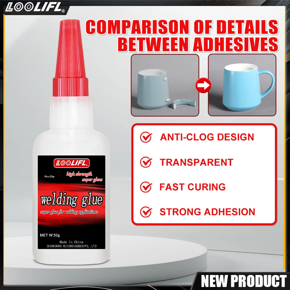 Super Strong Welding Glue, Transparent Quick-Drying Adhesive, Used for Manual DIY, Wood, Plastic Silicone Leather Metal, Etc.