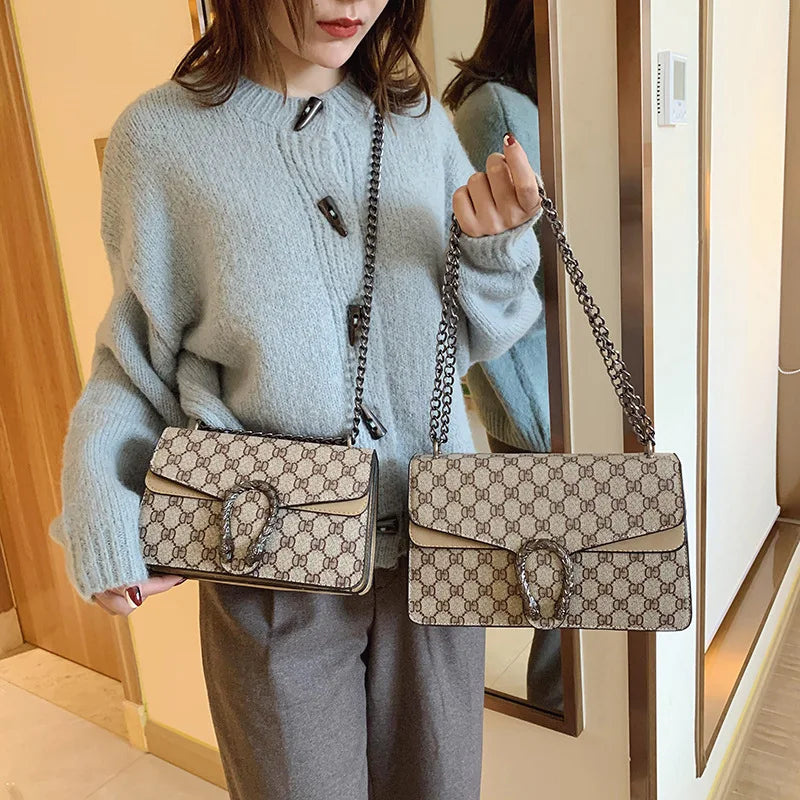 2025 New Trendy Fashion Dionysus Bag Vintage Print Mini Shoulder Crossbody Chain Bag for Women