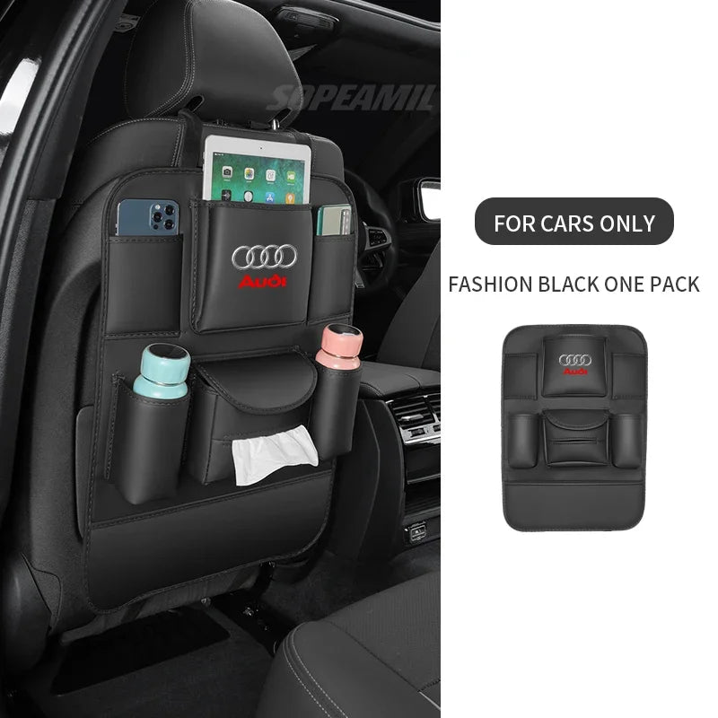 Audi A1 A3 A4 A5 A6 A7 A8 Q3 Q5 Q7 Q8 RS4 RS5 RS6 S3 S4 S5 S6 TT car seat back multi-pocket storage bag seat rear anti-kick pad