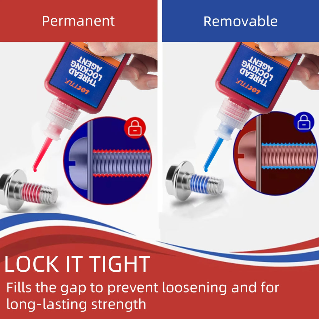 50ml Threadlocker 271Red High-Strength Thread Locker 243 Nuts-Bolts Locker Screw  Lock Tight Seal Fasteners Anaerobic Adhesive