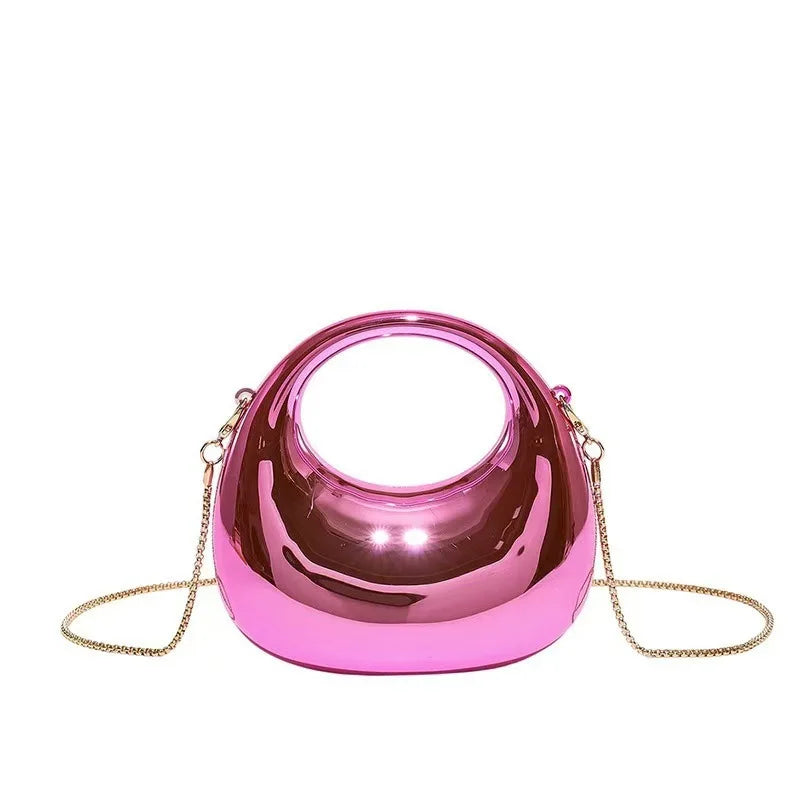 Mini Golden Evening Bag Purses and Handbags Luxury Designer Shoulder Bags Funny Shape Party Wedding Acrylic Shiny Clutch Purse