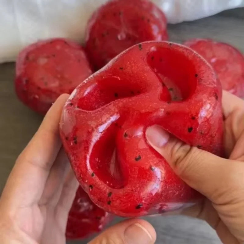 Handmade Watermelon Slushy Squishy Toy Soft Slow Rebound Stress Relief Squeeze Toy Realistic Fruit Simulation Model Adult Gift