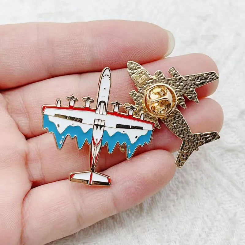 6pcs aircraft enamel brooch badge metal badge jewelry gift for friends and children
