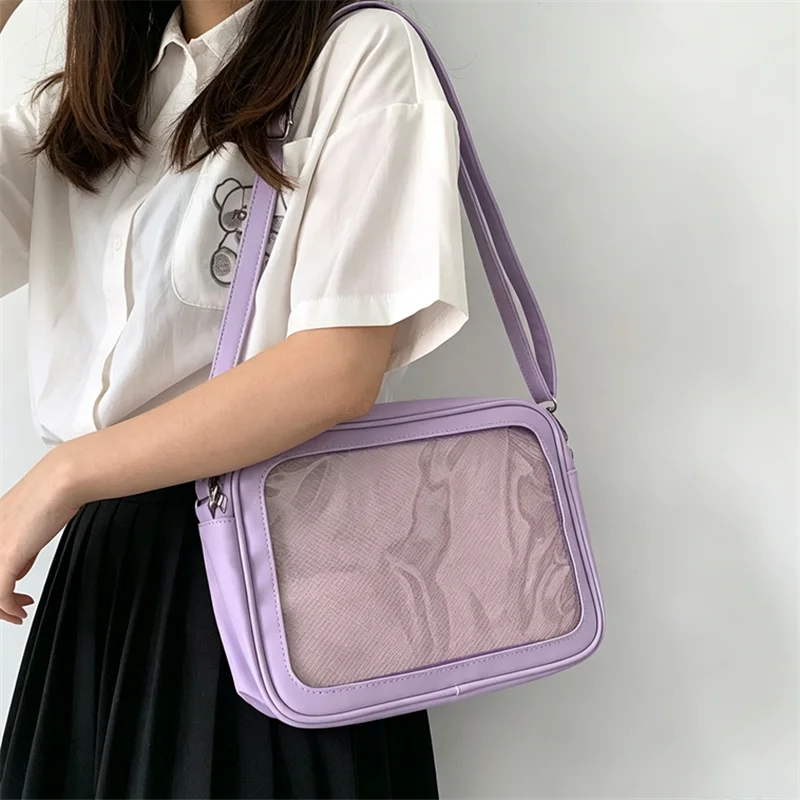Clear Window Itabag Adjustable Strap Crossbody Bags Girls Anime Dolls Daily Handbag Shoulder Messenger Bag for Women Work School