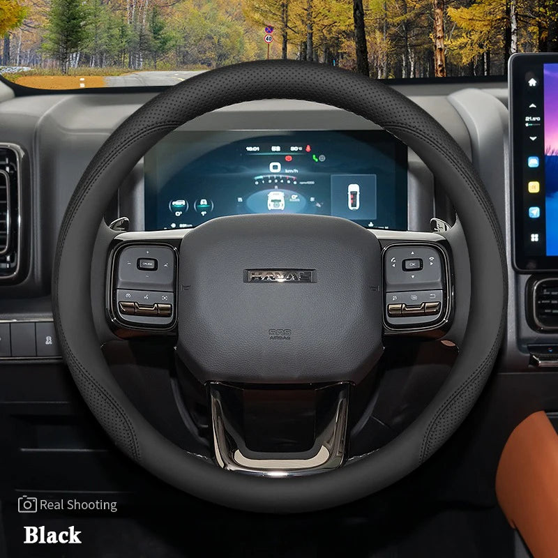 High Leather Braid on Car Steering Wheel Cover Wrap for Haval H9 2015 2016 2017 2018 2019 2020 2021 2022 2023 2024 2025 Stylling