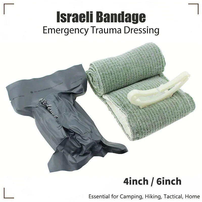 2026 4inch/6inch Israeli Emergency Bandage, Elastic Sterile Pressure Bandage for Outdoor Tactical Home, First Aid Trauma Kit