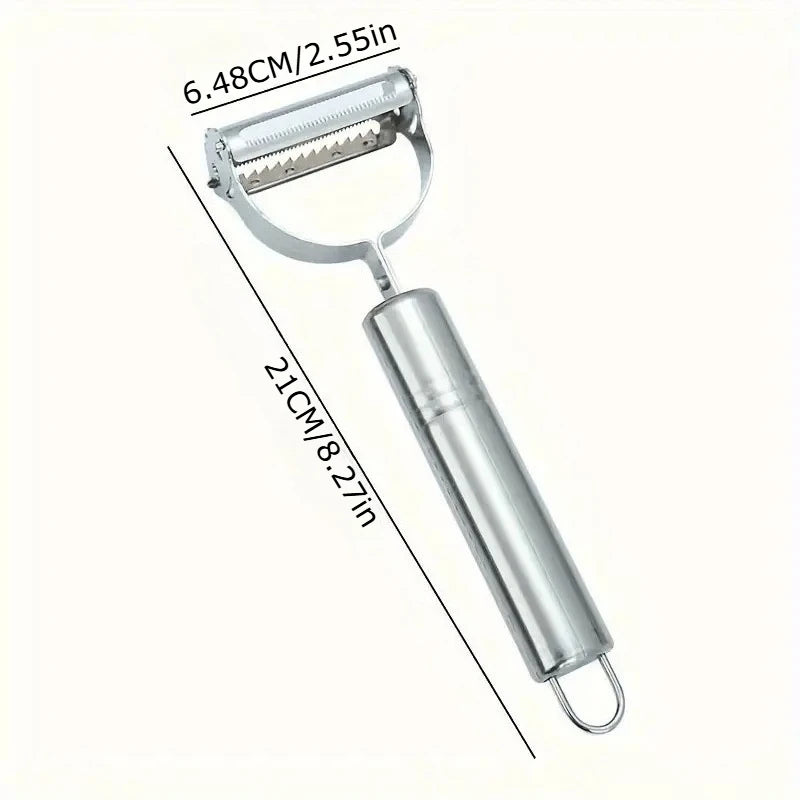 1 piece of stainless steel peeler and slicer, multi-functional potato peeler and fruit/vegetable slicer, manual food processor, heavy-duty durable kitchen tool, essential gadget for Thanksgiving and Christmas
