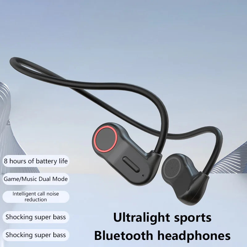 2026 New Bluetooth Earphone Neck Mounted Wireless Headset Sports Wireless HiFi Stereo Music Headset Smooth Sound Conduction